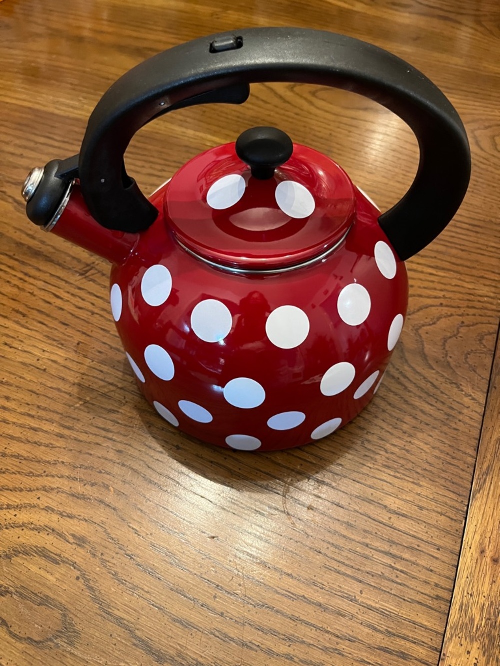 Temptations Red Polka Dot Whistling Tea Kettle